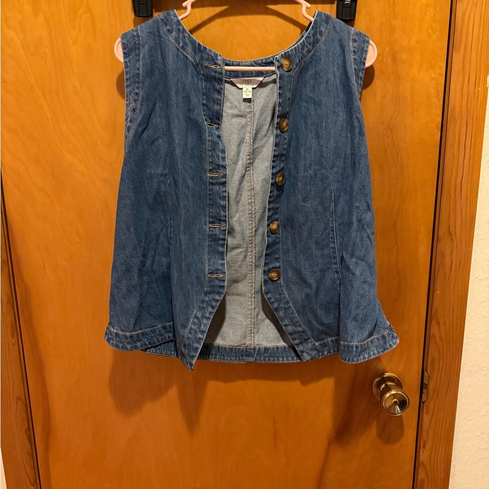 Time and Tru Blue Denim Vest